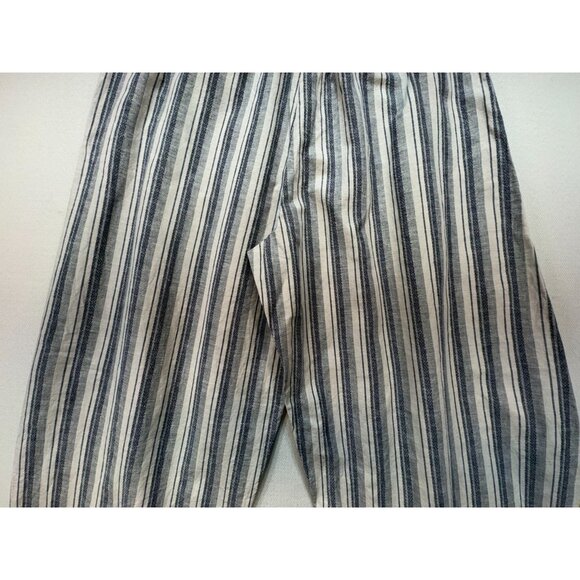 Cal 1850 Womens Striped Linen Blend XL Wide-Leg Pants With Overlap Design - Picture 11 of 14